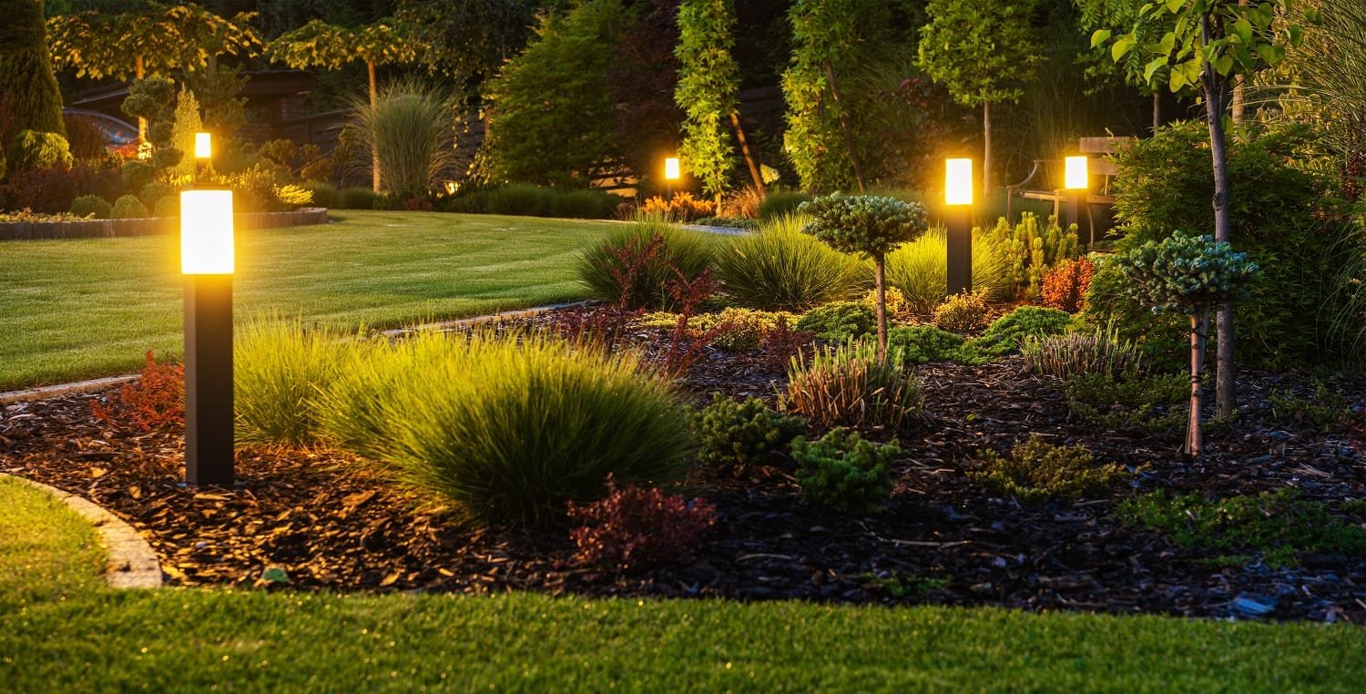 Professional garden lighting installation in Surrey outdoor space
